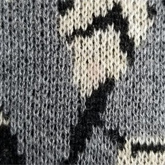 Max Studio Floral Jacquard Sweater Dress Gray - Picture 4 of 7